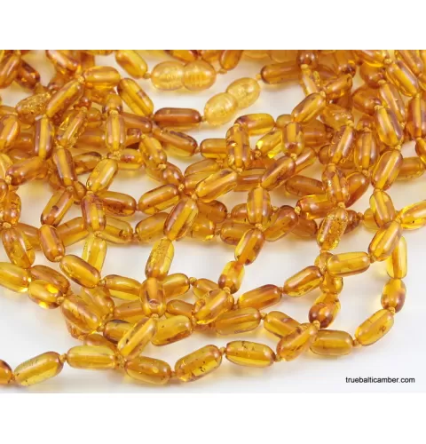 Cylinder beads HQ Baltic amber teething necklace