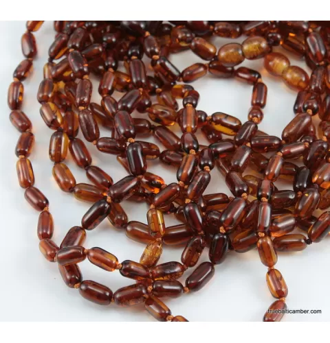 Cylinder beads HQ Baltic amber teething necklace