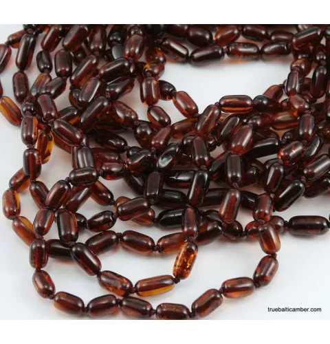 Cylinder beads HQ Baltic amber teething necklace