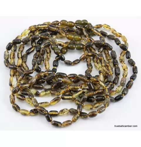 Cylinder beads HQ Baltic amber teething necklace