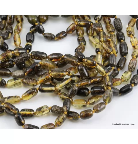 Cylinder beads HQ Baltic amber teething necklace