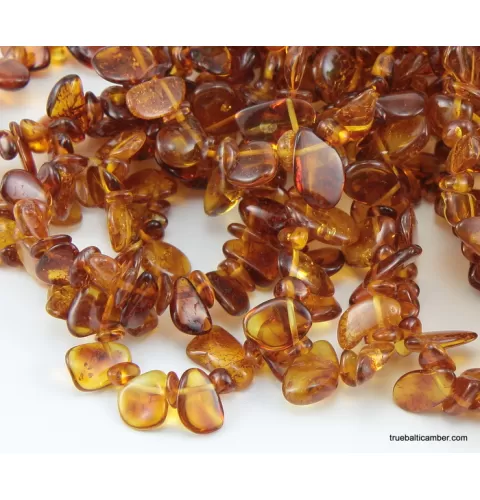 10 Cognac Leave  Baltic amber elastic adult bracelets