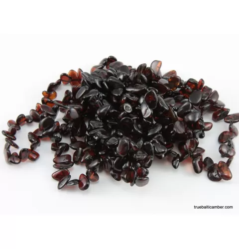 10 Ruby Leave  Baltic amber elastic adult bracelets