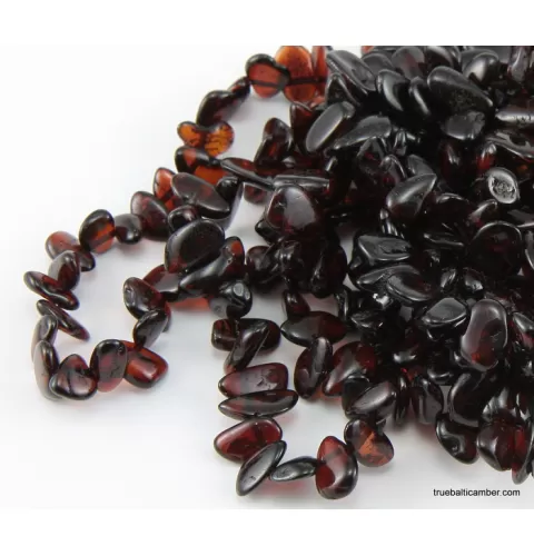 10 Ruby Leave  Baltic amber elastic adult bracelets