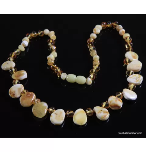 Leave shape pieces Baltic amber choker 18in