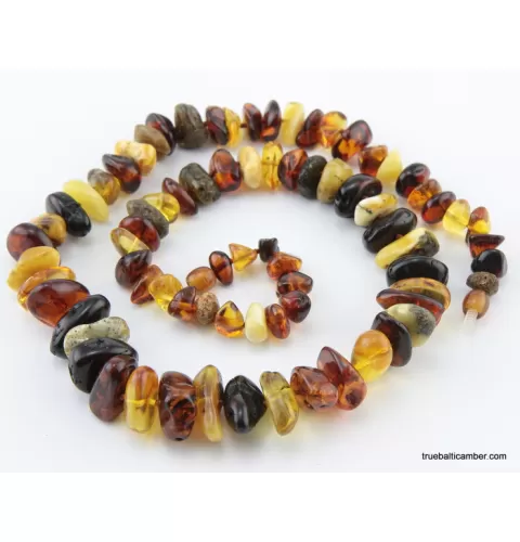 Large MULTI Baltic amber beads necklace