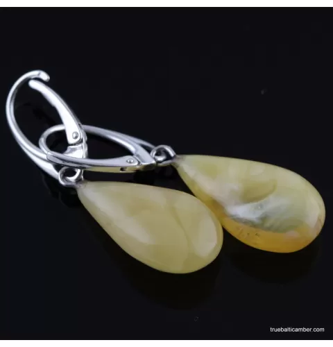 Butter drops Baltic amber earrings