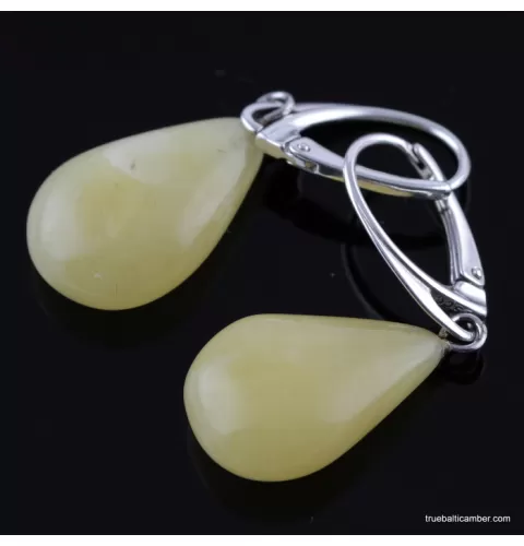 Butter drops Baltic amber earrings