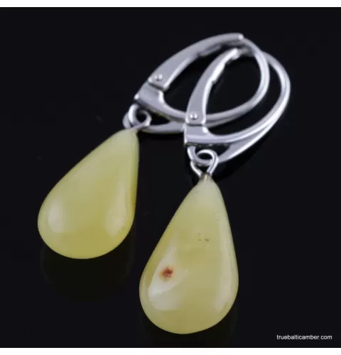Butter drops Baltic amber earrings