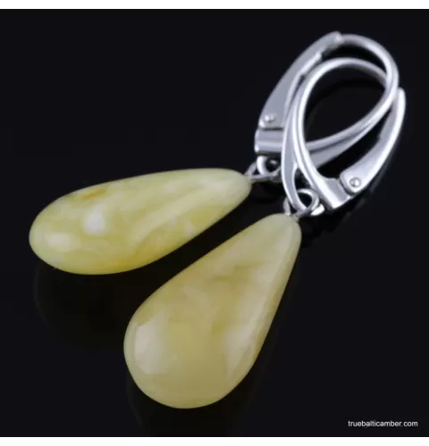 Butter drops Baltic amber earrings