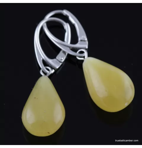 Butter drops Baltic amber earrings