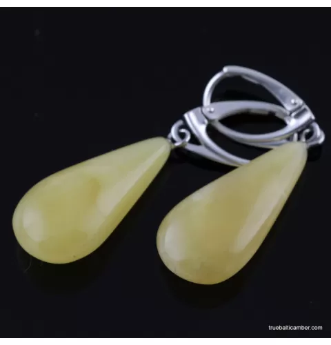 Butter drops Baltic amber earrings