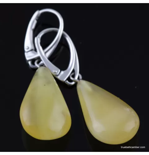 Butter drops Baltic amber earrings