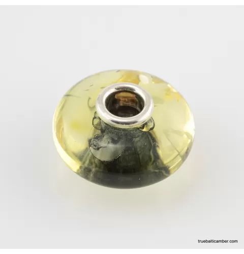 Green Baltic amber PANDORA style bead