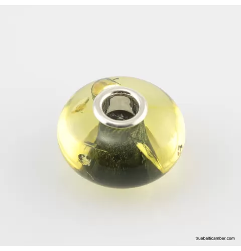 Green Baltic amber PANDORA style bead