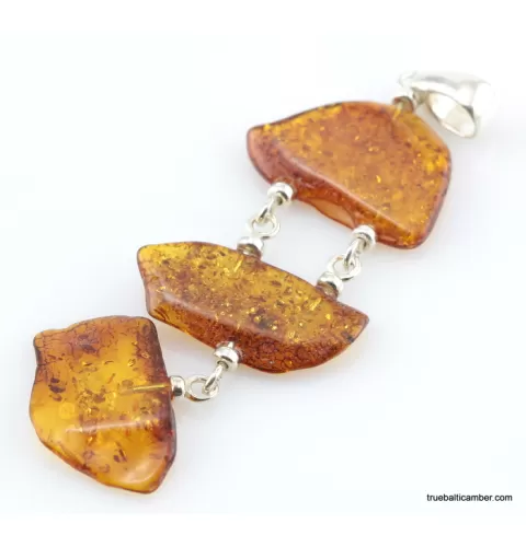 Nautral Baltic amber silver pendant