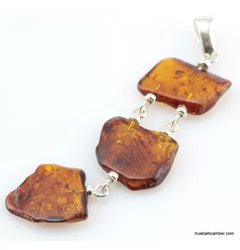 Nautral Baltic amber silver pendant