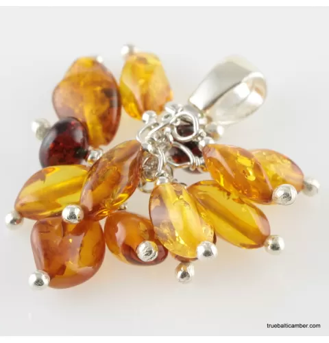 Grape bunch Baltic amber dangle pendant