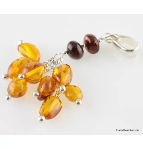 Grape bunch Baltic amber dangle pendant