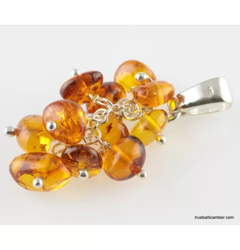 Grape honey Baltic amber dangle pendant