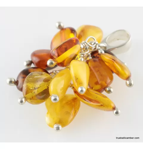 Grape bunch Baltic amber dangle pendant