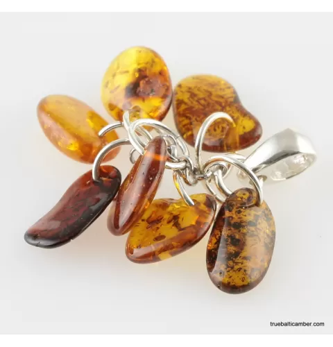Dangling pieces Baltic amber pendant
