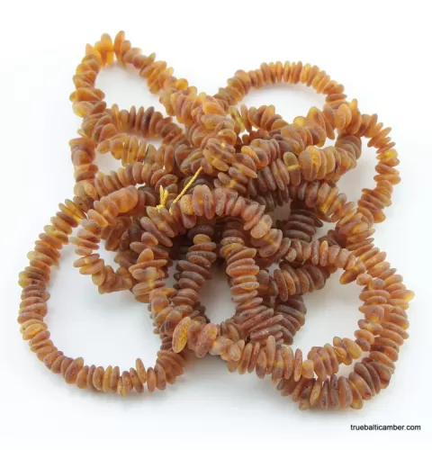 10 Cognac Raw NUGGETS Baltic amber adult strech bracelets