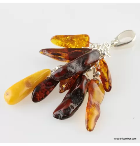 Dangling pieces Baltic amber pendant