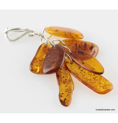 Dangling pieces Baltic amber pendant