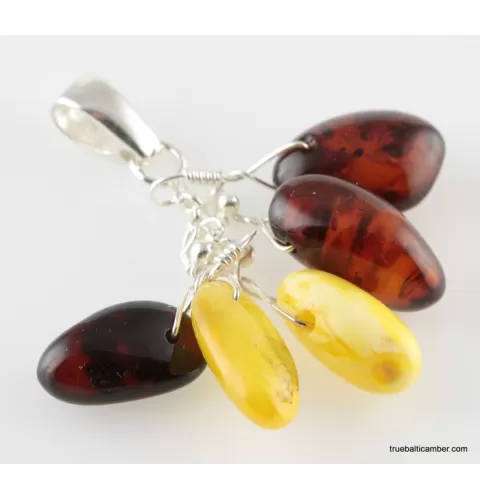 Dangling pieces Baltic amber pendant