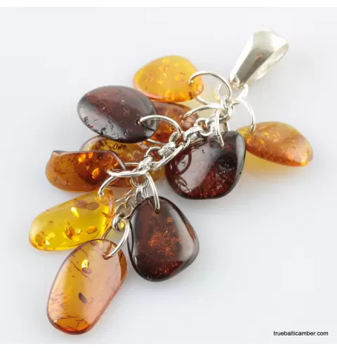 Dangling pieces Baltic amber pendant