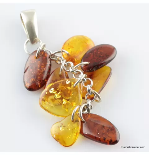Dangling pieces Baltic amber pendant