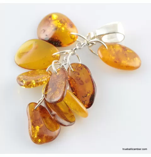 Dangling pieces Baltic amber pendant