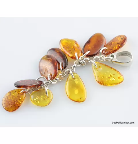 Dangling pieces Baltic amber pendant