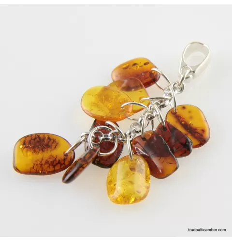 Dangling pieces Baltic amber pendant