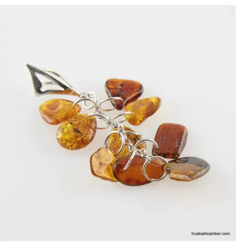 Dangling pieces Baltic amber pendant