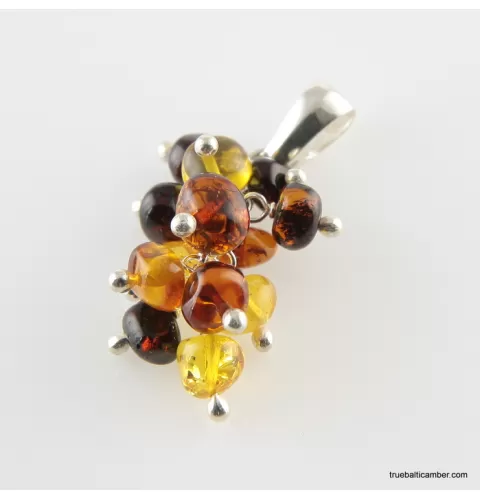 Grape multi Baltic amber dangle pendant