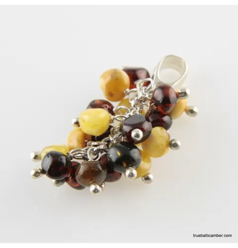 Grape multi Baltic amber dangle pendant