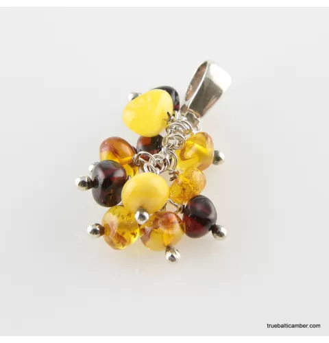 Grape multi Baltic amber dangle pendant