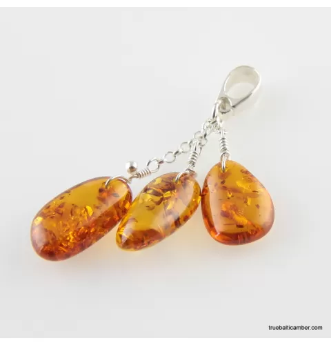 Dangling pieces Baltic amber pendant