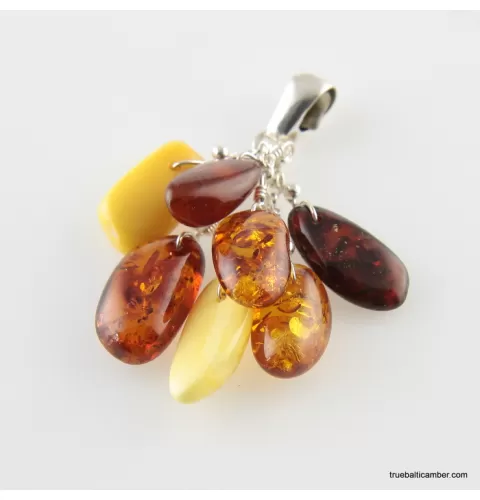 Dangling pieces Baltic amber pendant