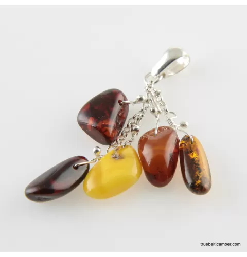 Dangling pieces Baltic amber pendant