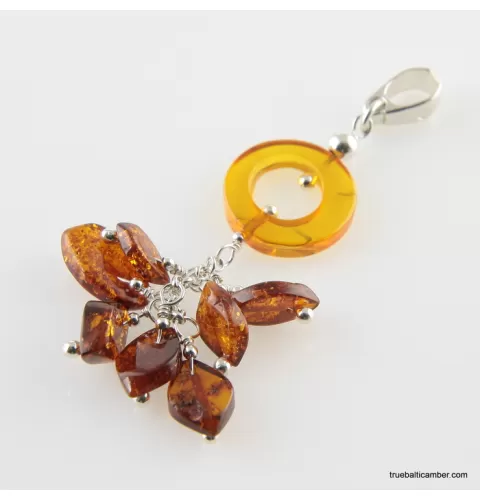 Dangling pieces Baltic amber pendant