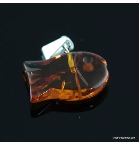 Small Baltic amber CARVED pendant