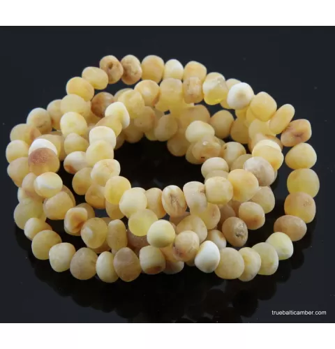 5 White BAROQUE beads Baltic amber adult stretch bracelets
