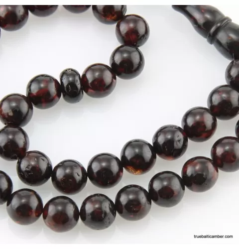Islamic 33 ROUND beads prayer PRESSED Baltic amber rosary