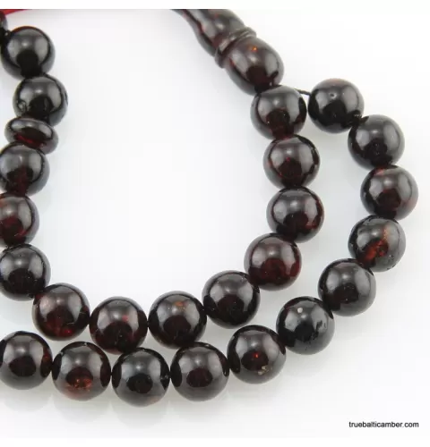 Islamic 33 ROUND beads prayer PRESSED Baltic amber rosary