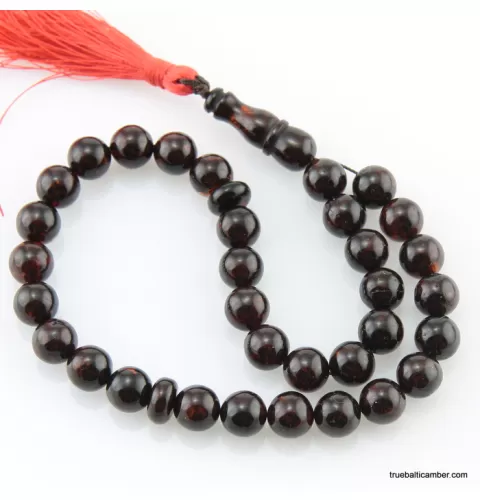 Islamic 33 ROUND beads prayer PRESSED Baltic amber rosary