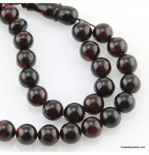 Islamic 33 ROUND beads prayer PRESSED Baltic amber rosary