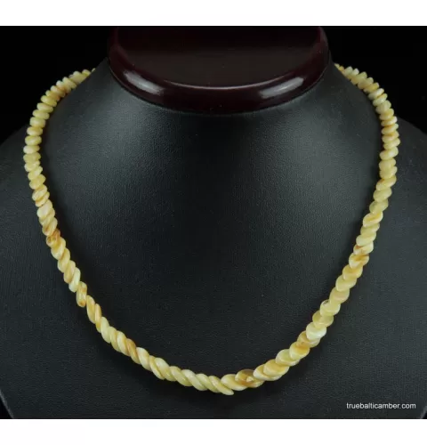 Overlapping Butter pieces Baltic amber necklace 18in